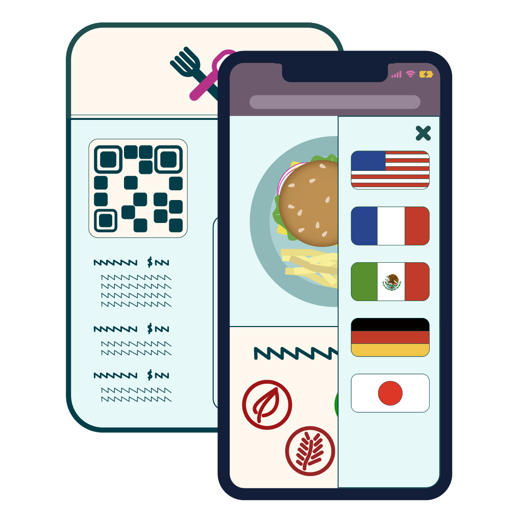 Translate your restaurant menu into multiple languages.