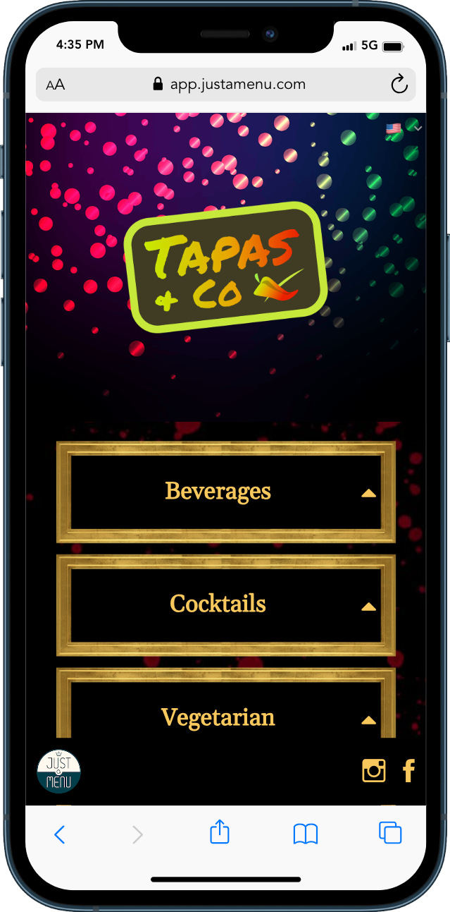 Online Menu Builder Preview