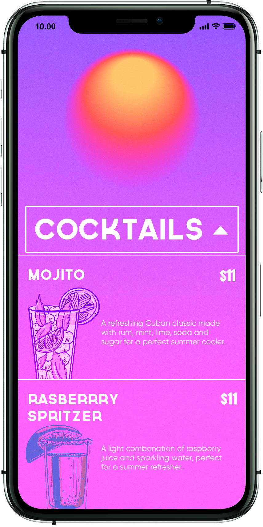Pink Sunrise Theme Preview
