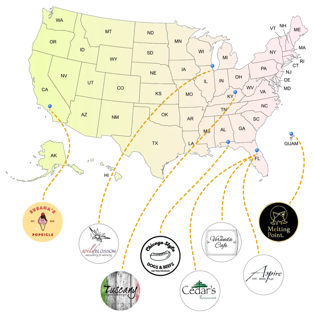 A Map of Just a Menu Customers.