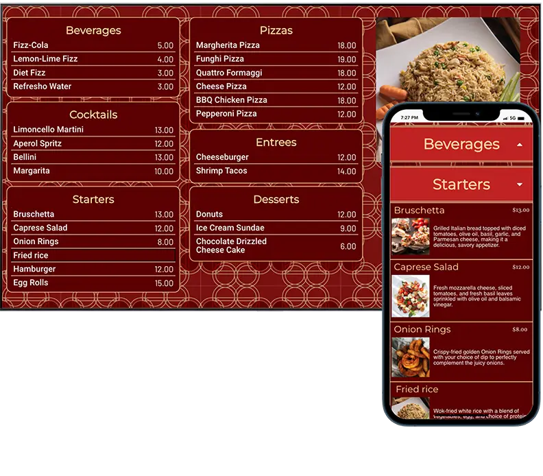 QR code Menu and Digital Sign / Digital Menu for Restaurants.